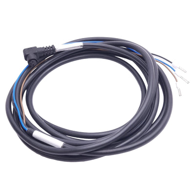 New Baumer ES8.5 Sensor Cable, M8 3-Pin 90° Female Push-On, 60VAC/DC, 7ft Length