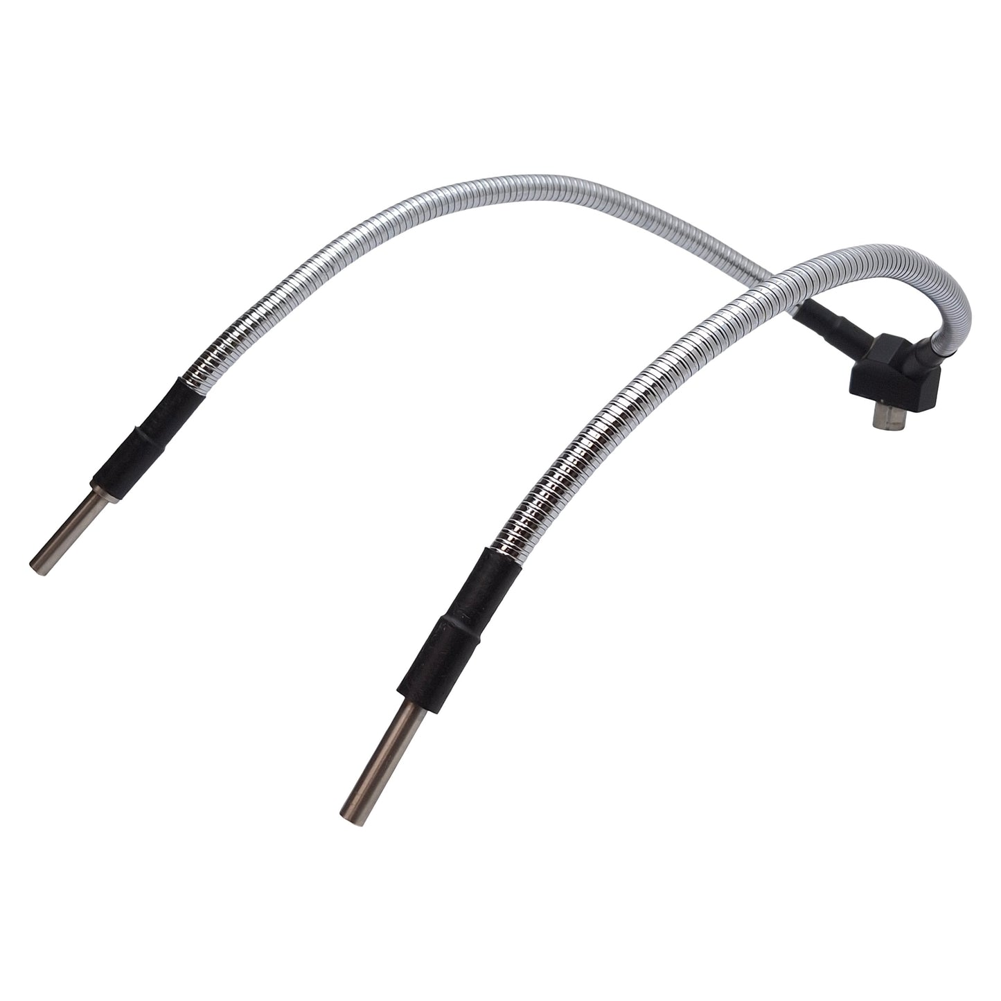 Used Dual Gooseneck Fiber Optic Light Guide, ø16mm Input, ø8mm Outputs, 18in Necks
