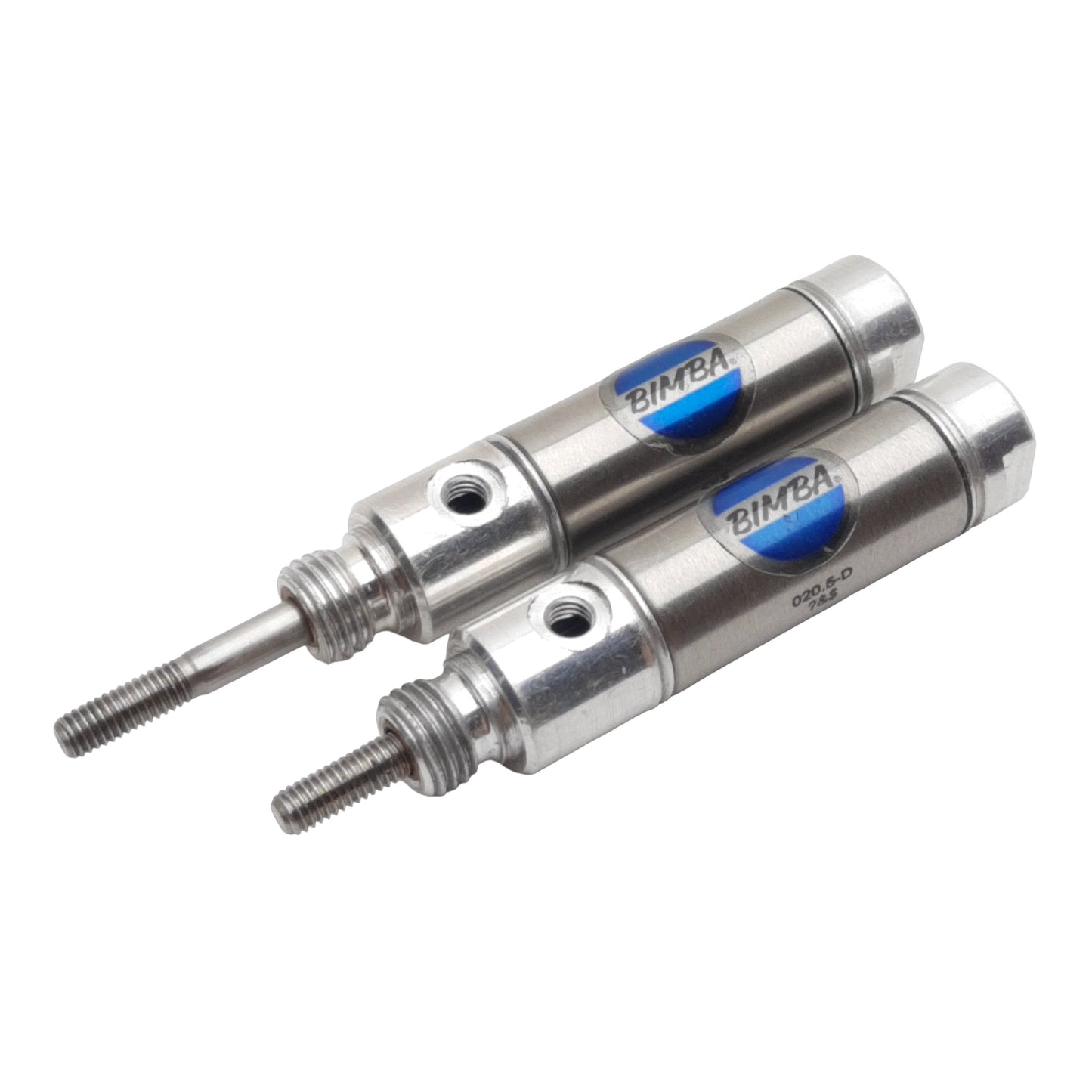Used Lot of 2 Bimba 020.5-D Pneumatic Cylinder, ø9/16in Bore, 1/2in Stroke, #10-32