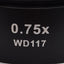 Used Scienscope Objective Lens For SSZ Microscopes, 0.75x Magnification, 117mm WD