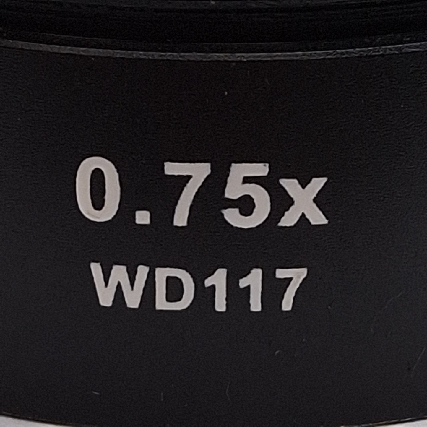 Used Scienscope Objective Lens For SSZ Microscopes, 0.75x Magnification, 117mm WD