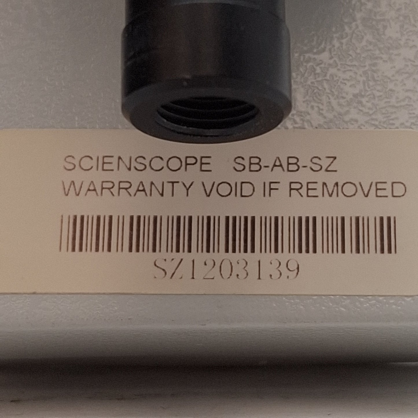 Used Scienscope SB-AB-SZ Microscope Focus Mount, ø76mm ID, 1in Travel, ø5/8in Adapter