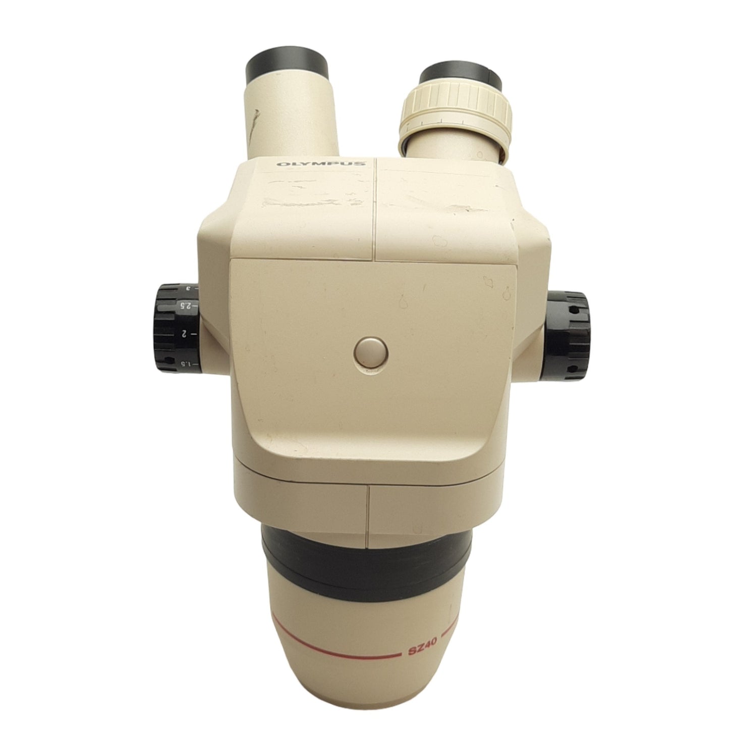 Used Olympus SZ4045 Microscope Head, 110mm WD, 0.67x ~ 4x Mag. *No Eyepieces*