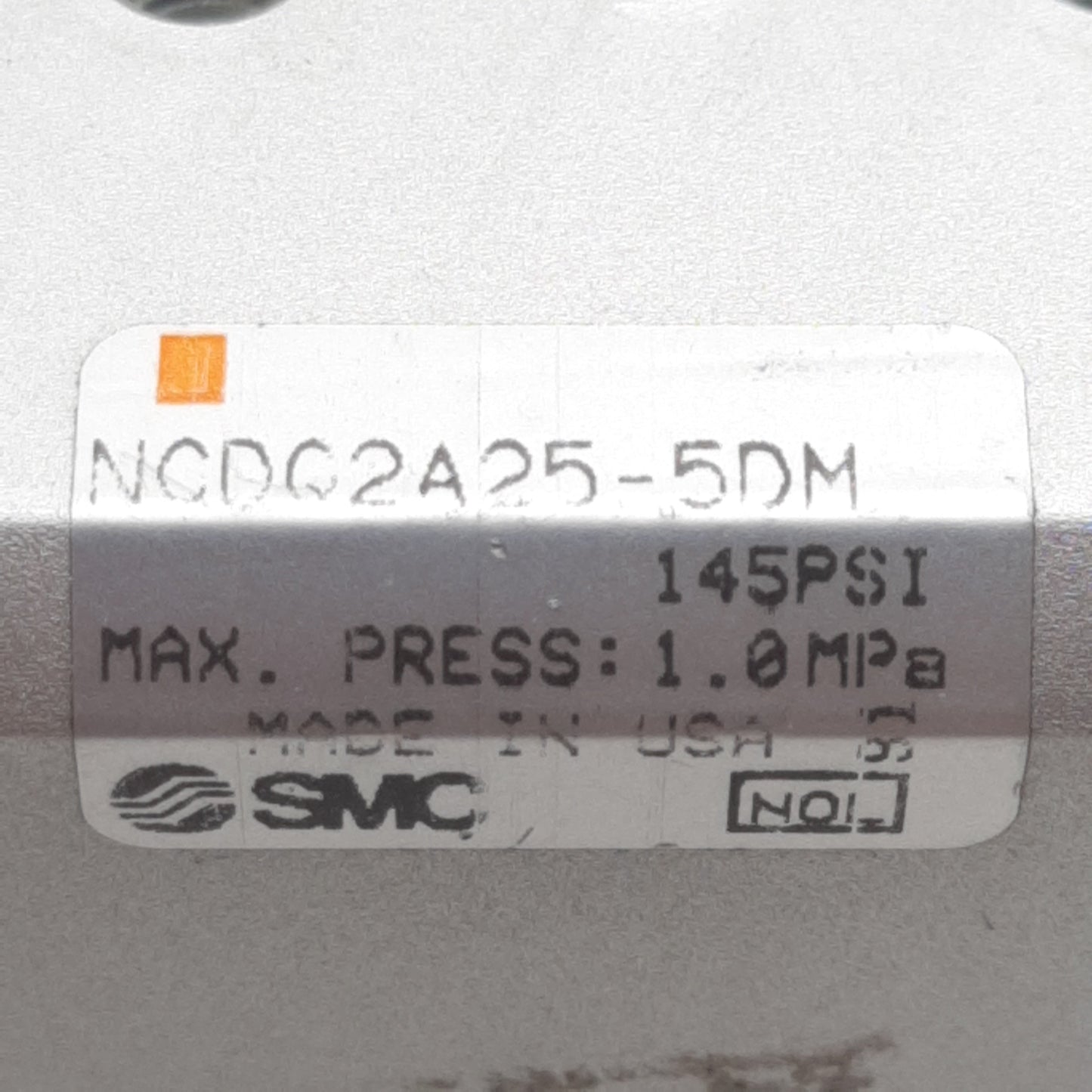 Used SMC NCDC2A25-5DM Pneumatic Compact Cylinder, ø25mm Bore, 5mm Stroke, M5, 1.0MPa