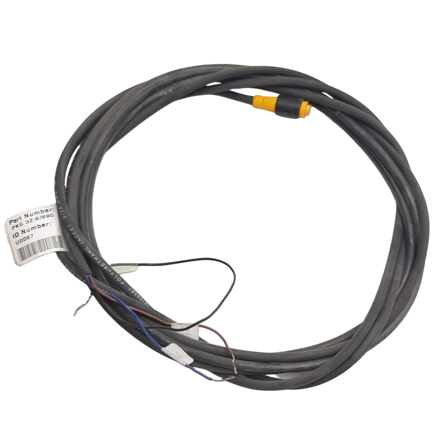 Used Lot of 2 Turck PKG 3z-6/s90 Actuator/Sensor Cable M8 3-Pin Female, 125VAC/DC, 3m