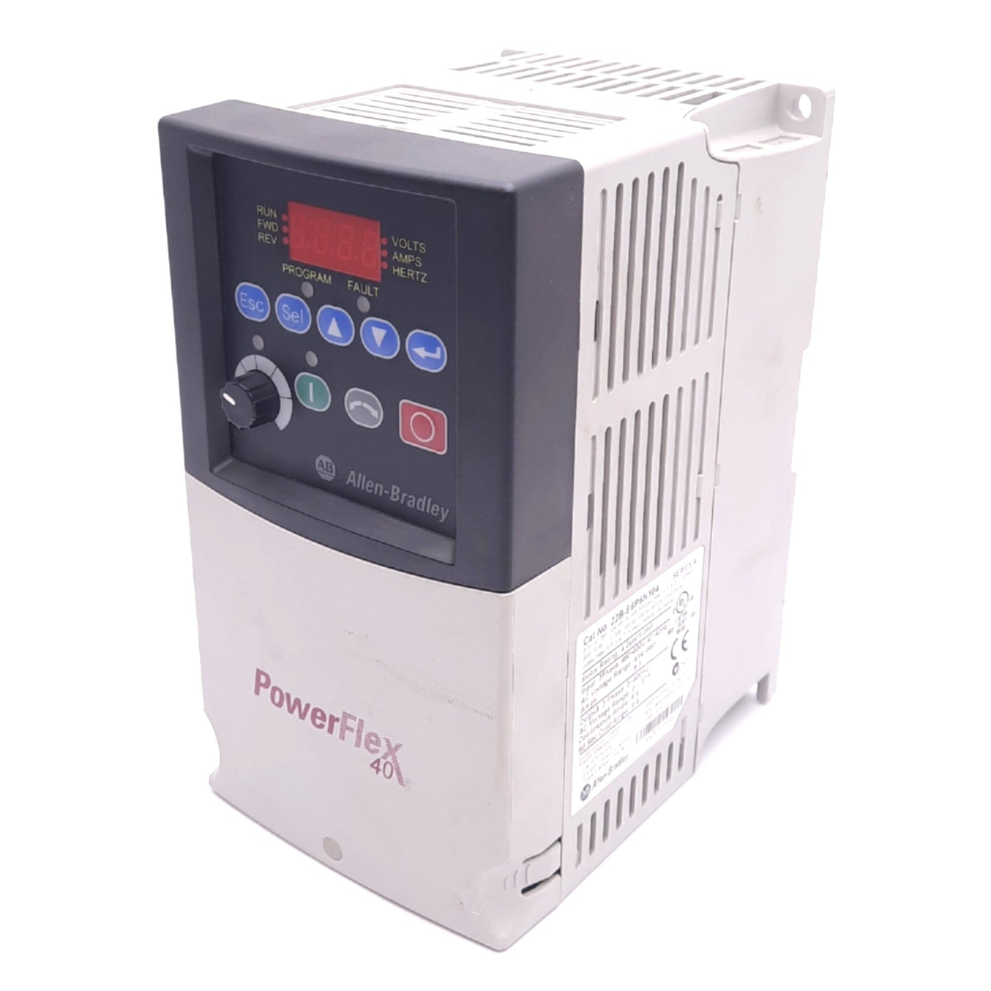 Used Allen Bradley 22B-E6P6N104 PowerFlex AC Drive, 600VAC 3ph, 6.6A 0-400Hz Out, 5hp