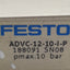 Used Festo ADVC-12-10-I-P Short-Stroke Cylinder, ø12mm Bore, 10mm Stroke, M5, 10bar
