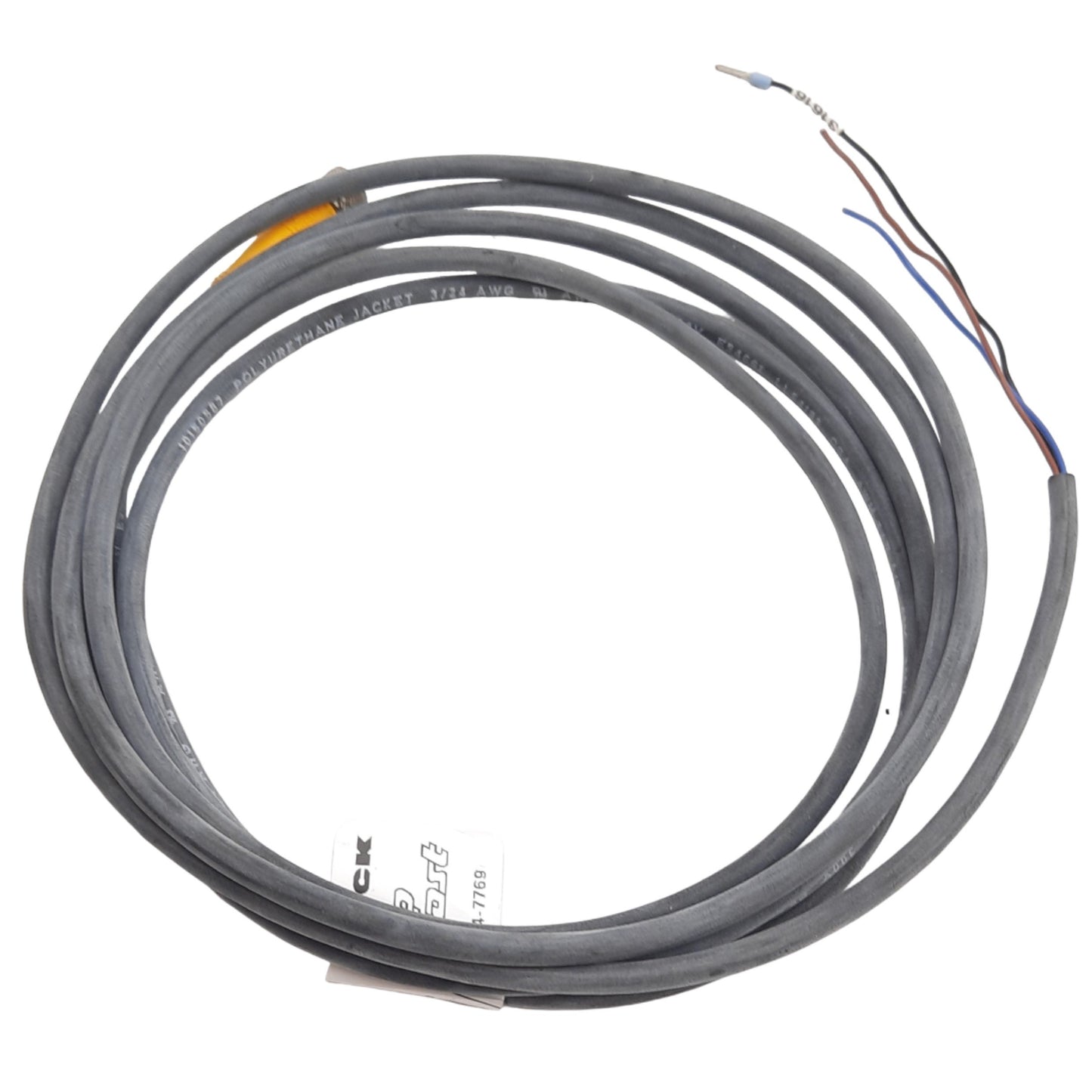 Used Lot of 2 Turck PKG 3M-6/S90 Actuator/Sensor Cable M8 3-Pin Female, 125VAC/DC, 3m