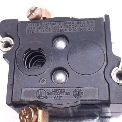 Used Eaton 10250T103-53 Flush Pushbutton Switch, ø30.5mm, 1NO, 600VAC 10A Max