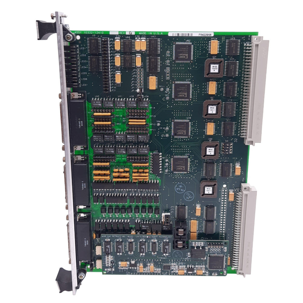 Used Adept MI-6e 10332-12410 Rev G VME Interface Module for AdeptMotion, 6-Axis, 5VDC