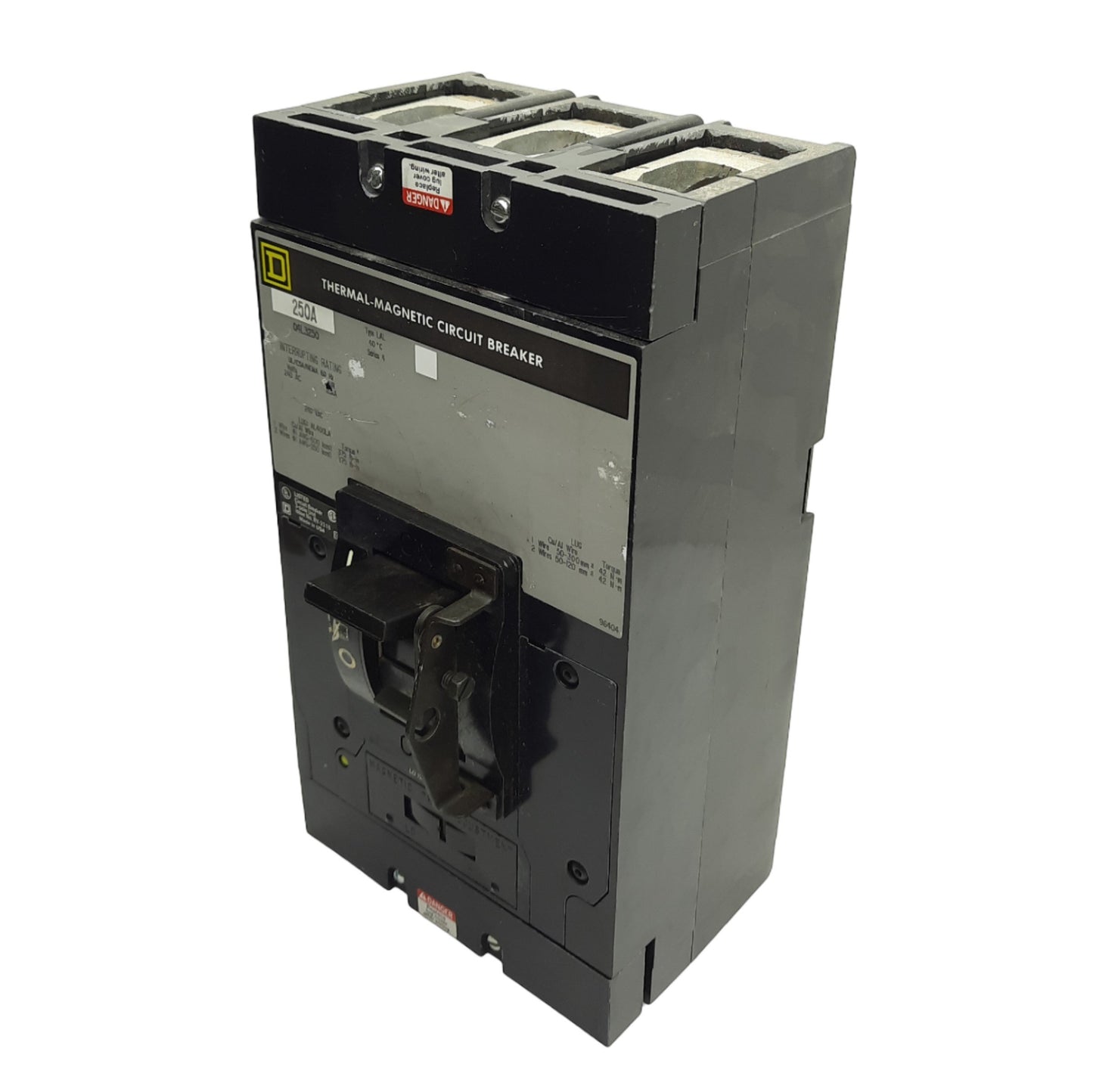 Used Square D Q4L3520 Circuit Breaker 240V AC 250A, 3-Poles, 1250A to 2500A Range