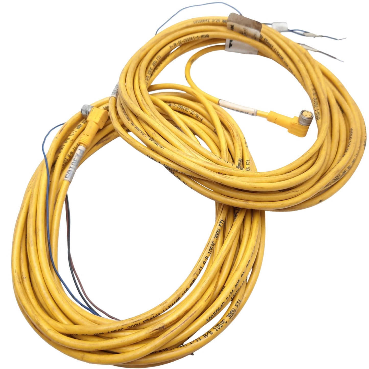 Used Lot of 2 Turck PKW 3M-6 Actuator/Sensor Connection Cable M8 3-Pin, 125 VAC/DC 6m