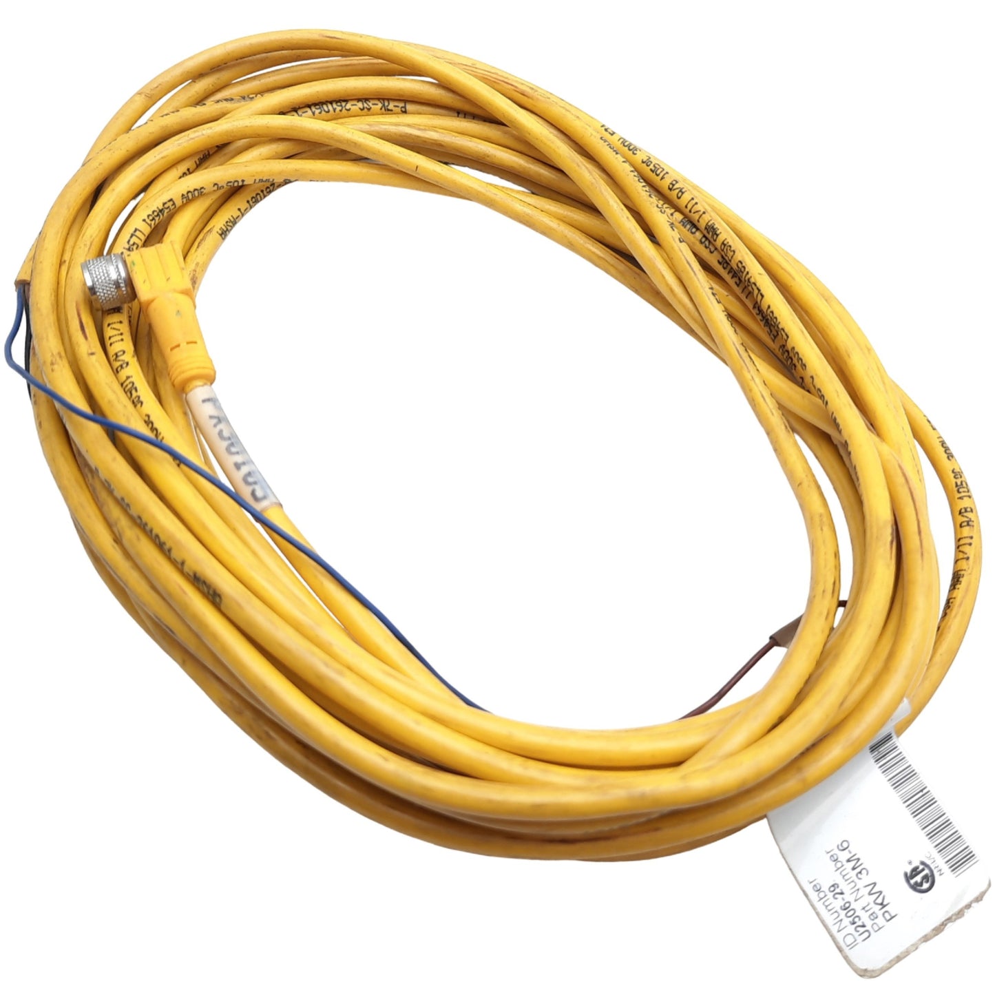 Used Lot of 2 Turck PKW 3M-6 Actuator/Sensor Connection Cable M8 3-Pin, 125 VAC/DC 6m