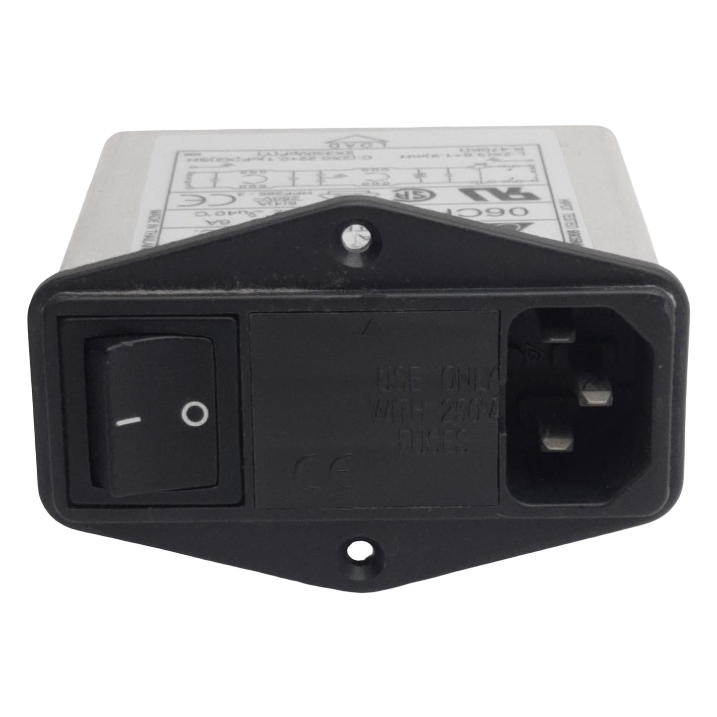 Used Delta Electronics 06CR2 EMI Power Line Filter, 6A 115/250VAC, Spade Terminals