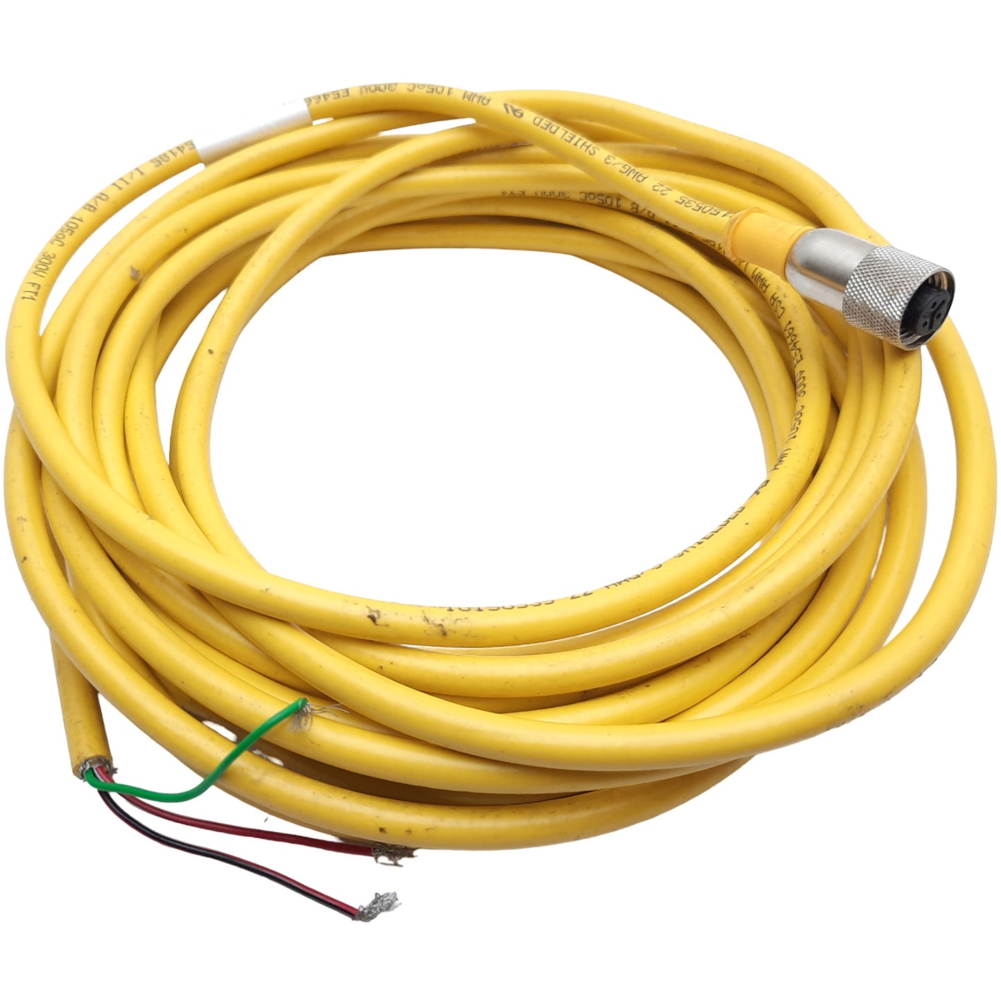 Used Turck KB 3T-6 MicroFast Cordset 3-Pin 1/2"-20 UNF Female to Flying Leads 250V 6m