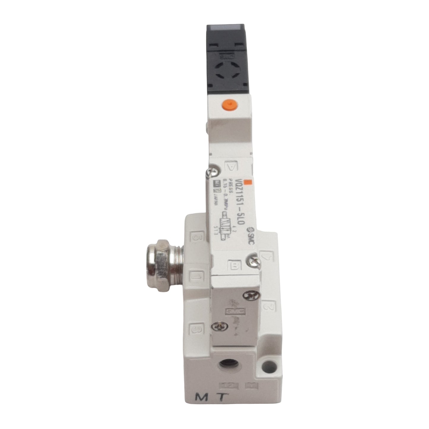 Used SMC VQZ1151-5LO Solenoid Valve, 5/2-Way NC, 0.15-0.7MPa, 1/8in NPT, 24VDC Coil
