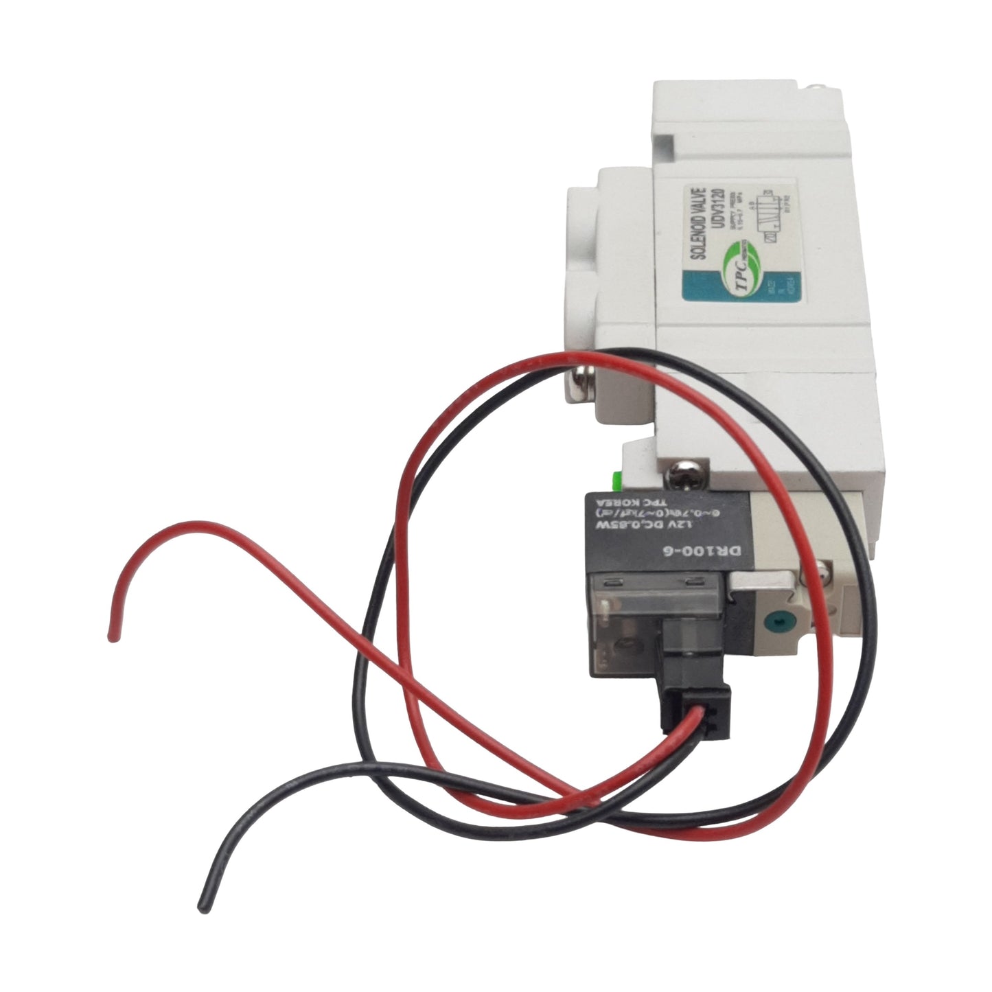 Used  TPC UDV3120 Solenoid Valve, 5/2-Way, 1/8in NPT, 0.15-0.7MPa, 12VDC Coil