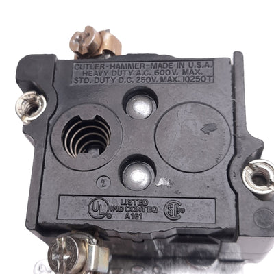 Used Eaton 10250T101-53 Flush Pushbutton Switch, ø30.5mm, 1NO, 600VAC 10A Max