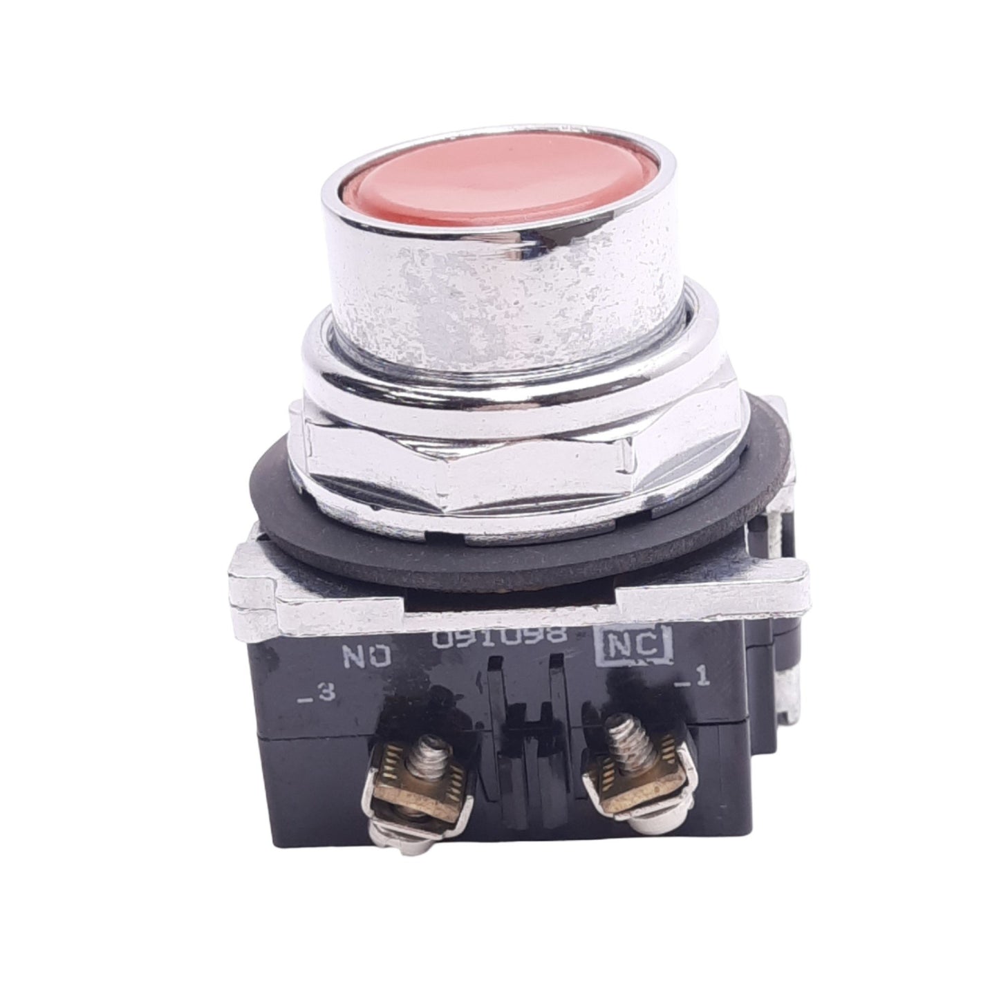 Used Eaton 10250T102-1 Flush Pushbutton Switch, ø30.5mm, 1NO 1NC, 600VAC 10A Max