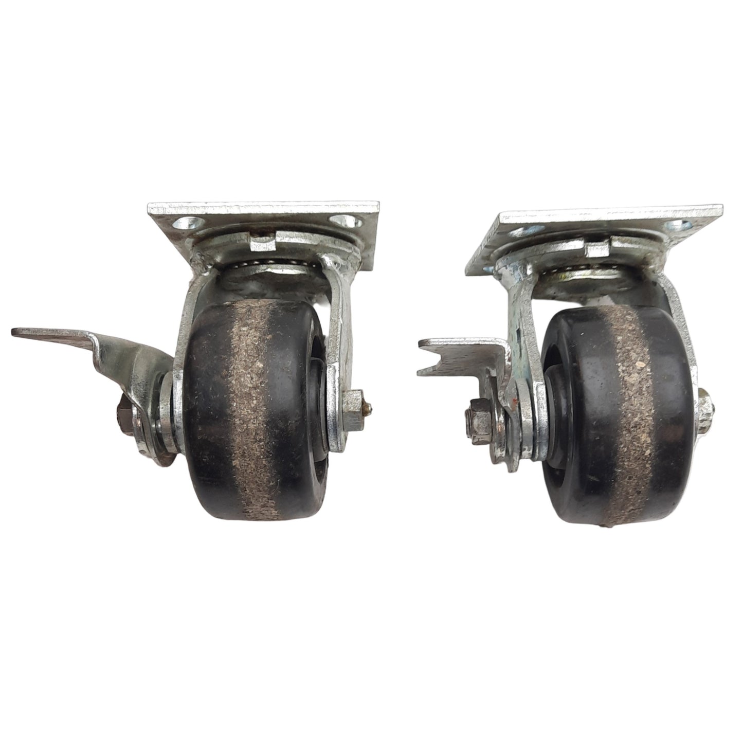 Used Lot of 2 Albion 170TM04201SCB170 Kingpinless Swivel Caster Wheel ø4in, 2in Tread