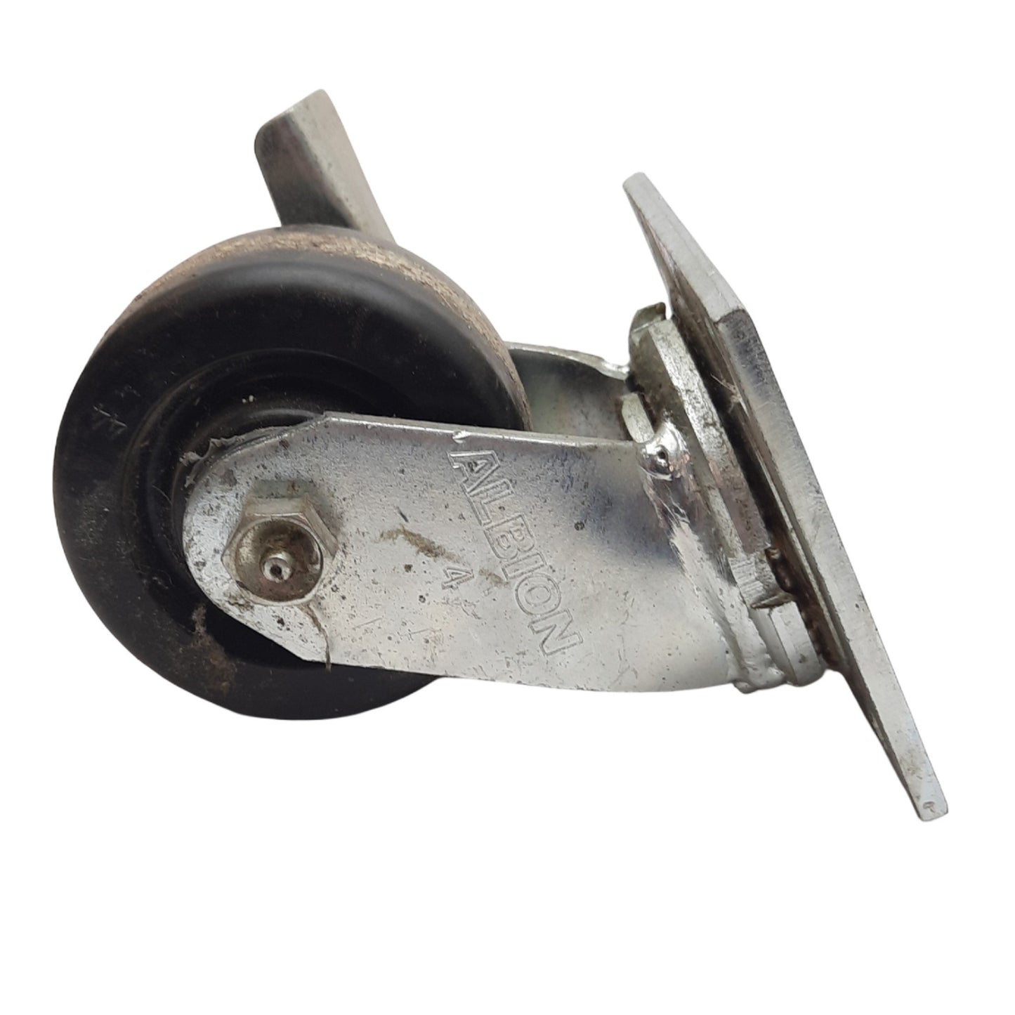 Used Lot of 2 Albion 170TM04201SCB170 Kingpinless Swivel Caster Wheel ø4in, 2in Tread