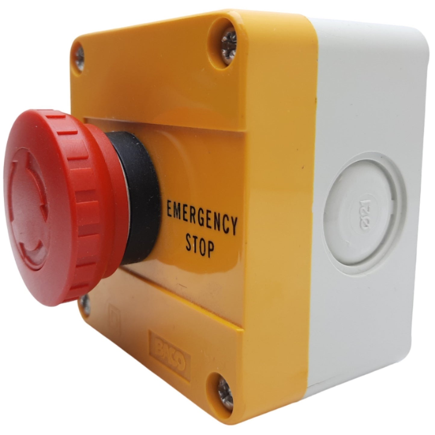 Used Baco LBX10510 E-Stop Control Station, 22mm, Twist Reset Switch, 1NC, 500V AC 10A