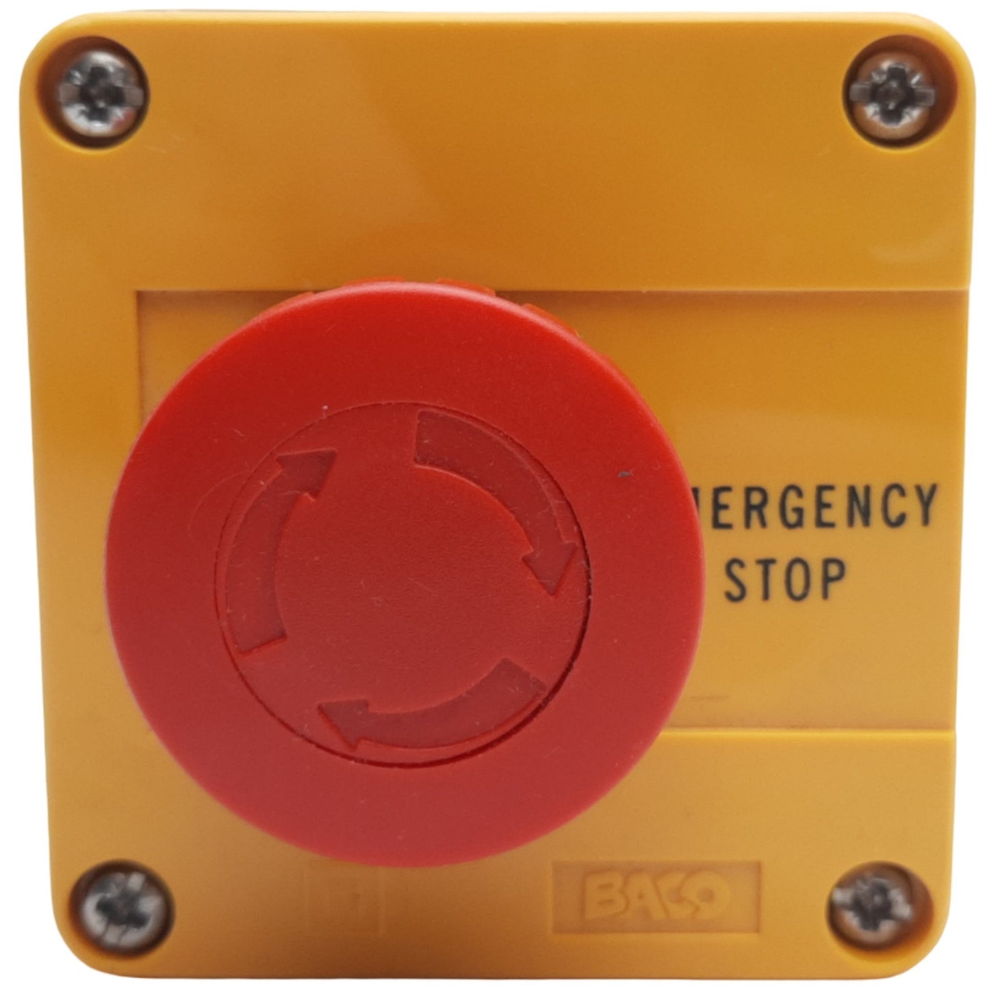 Used Baco LBX10510 E-Stop Control Station, 22mm, Twist Reset Switch, 1NC, 500V AC 10A