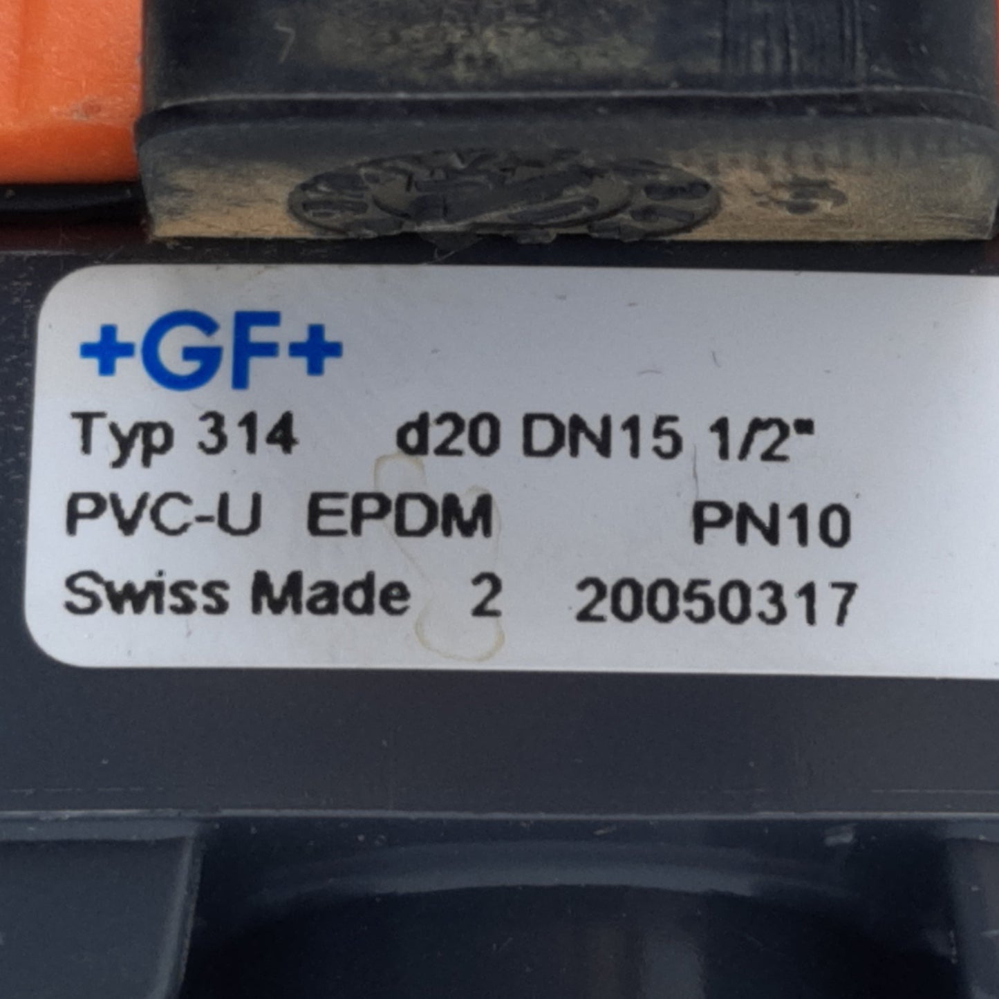 Used Georg Fischer Type 314 Diaphragm Valve, DN15 1/2" PVC-U PN10 *No End Connection*