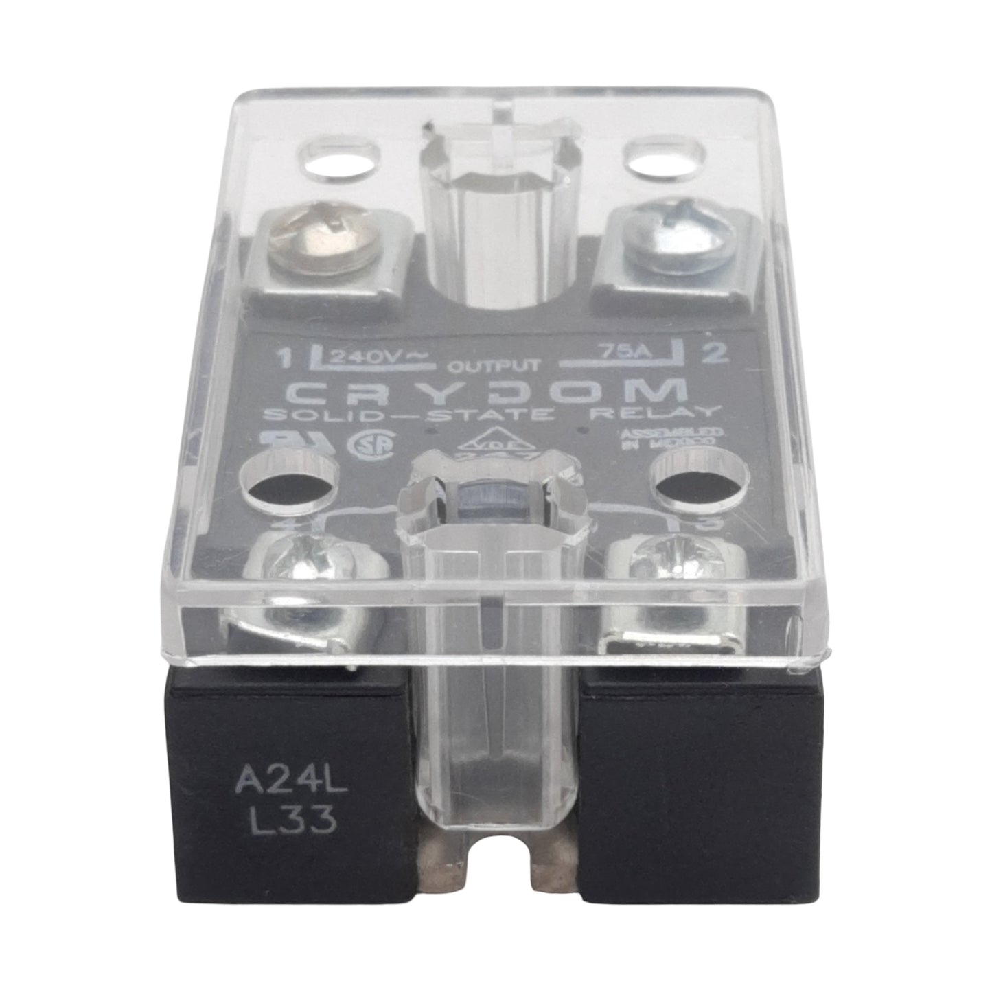 Used Crydom A2475 Solid-State Relay, SPST-NO, 90-280VAC In, 75A 240VAC Out