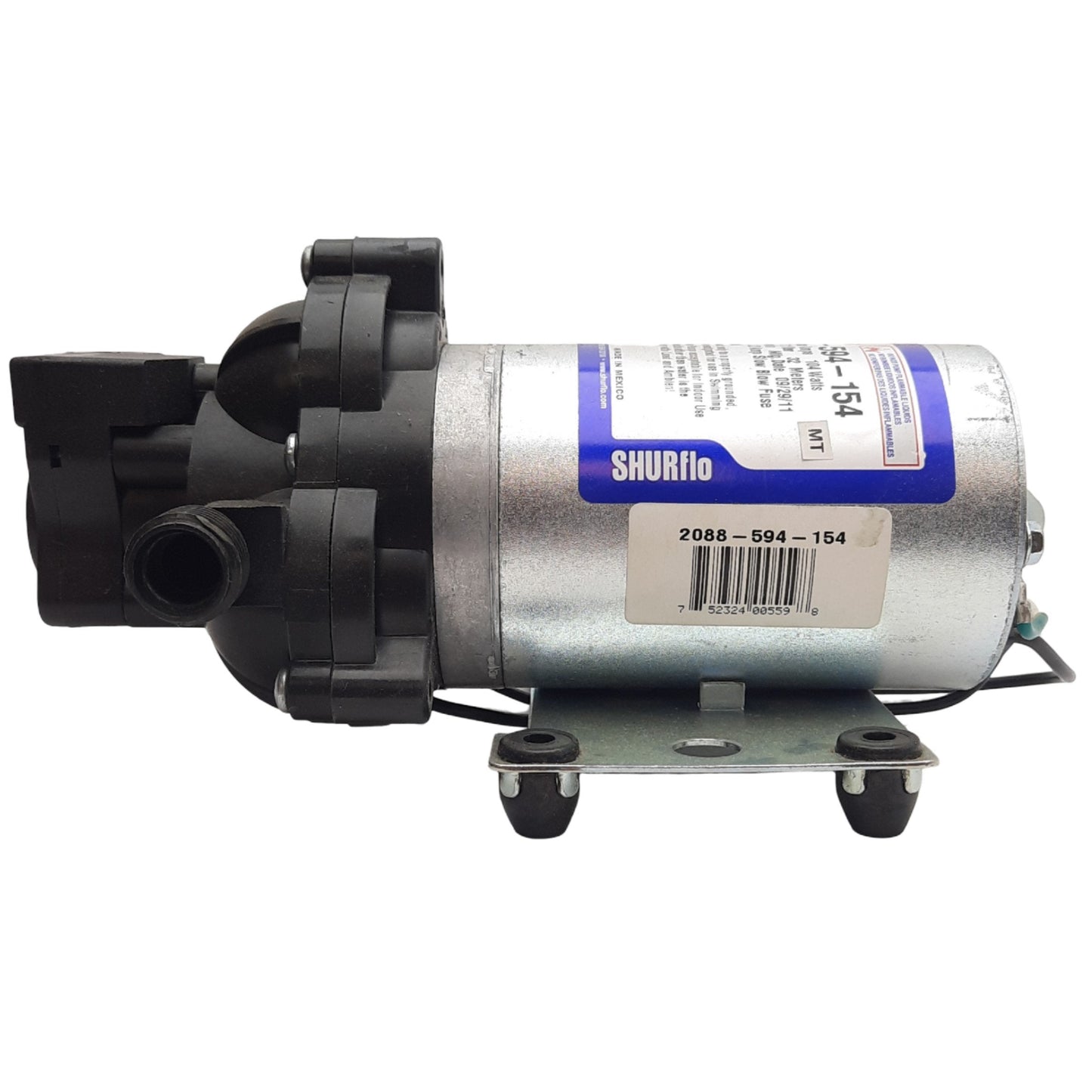 Used SHURFLO 2088-594-154 Delivery Pump 115VAC, 0.9A, 30 to 50PSI, 1/2" - 15 NPS