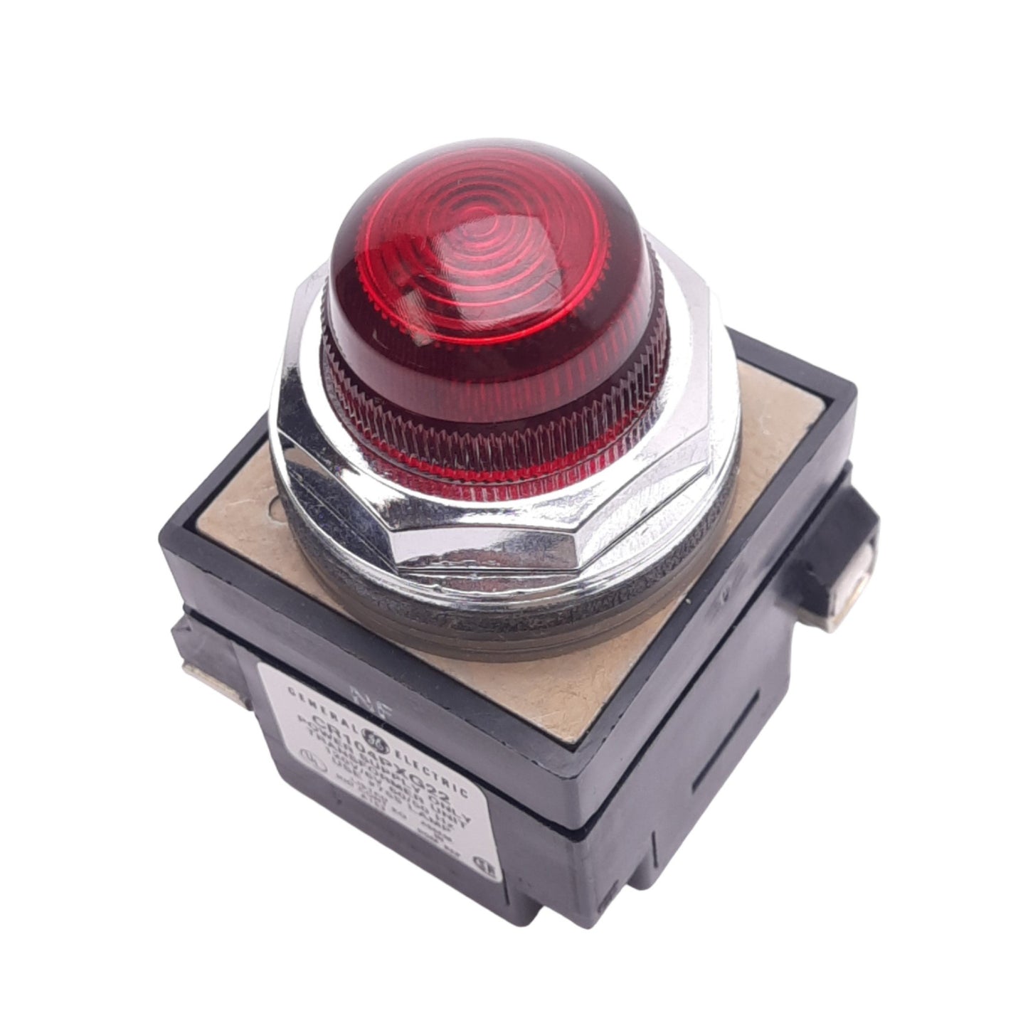 Used General Electric CR104PXG22 Red Indicator Pilot Light, ø30.5mm, 120VAC Lamp