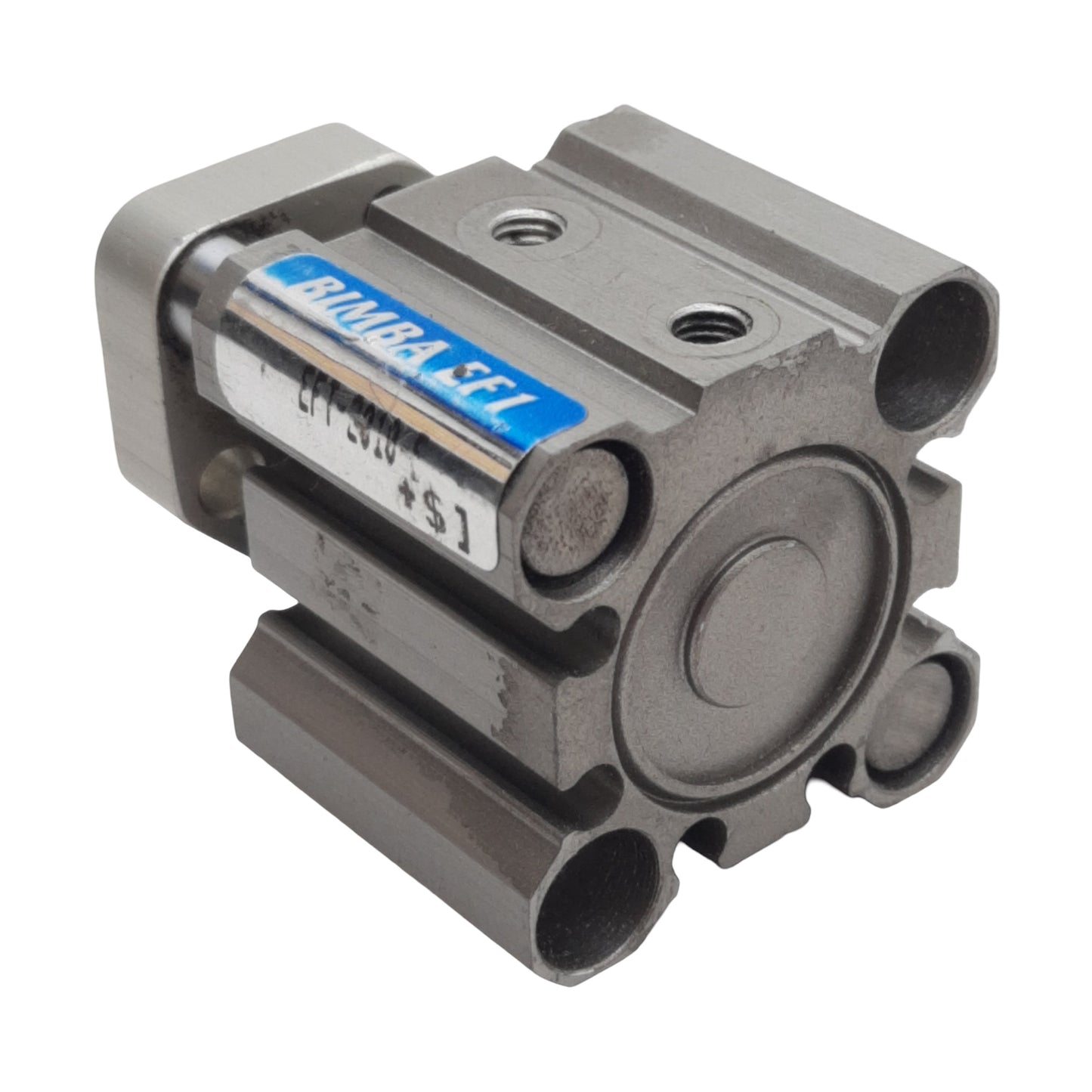 Used Bimba EFT-2010-E Pneumatic Compact Cylinder ø20mm Bore 10mm Stroke, #10-32 10bar