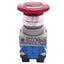 Used IDEC AVLW49911D-R-24V Illuminated Push/Twist E-Stop Switch, ø22mm, 1NO 1NC, 24V