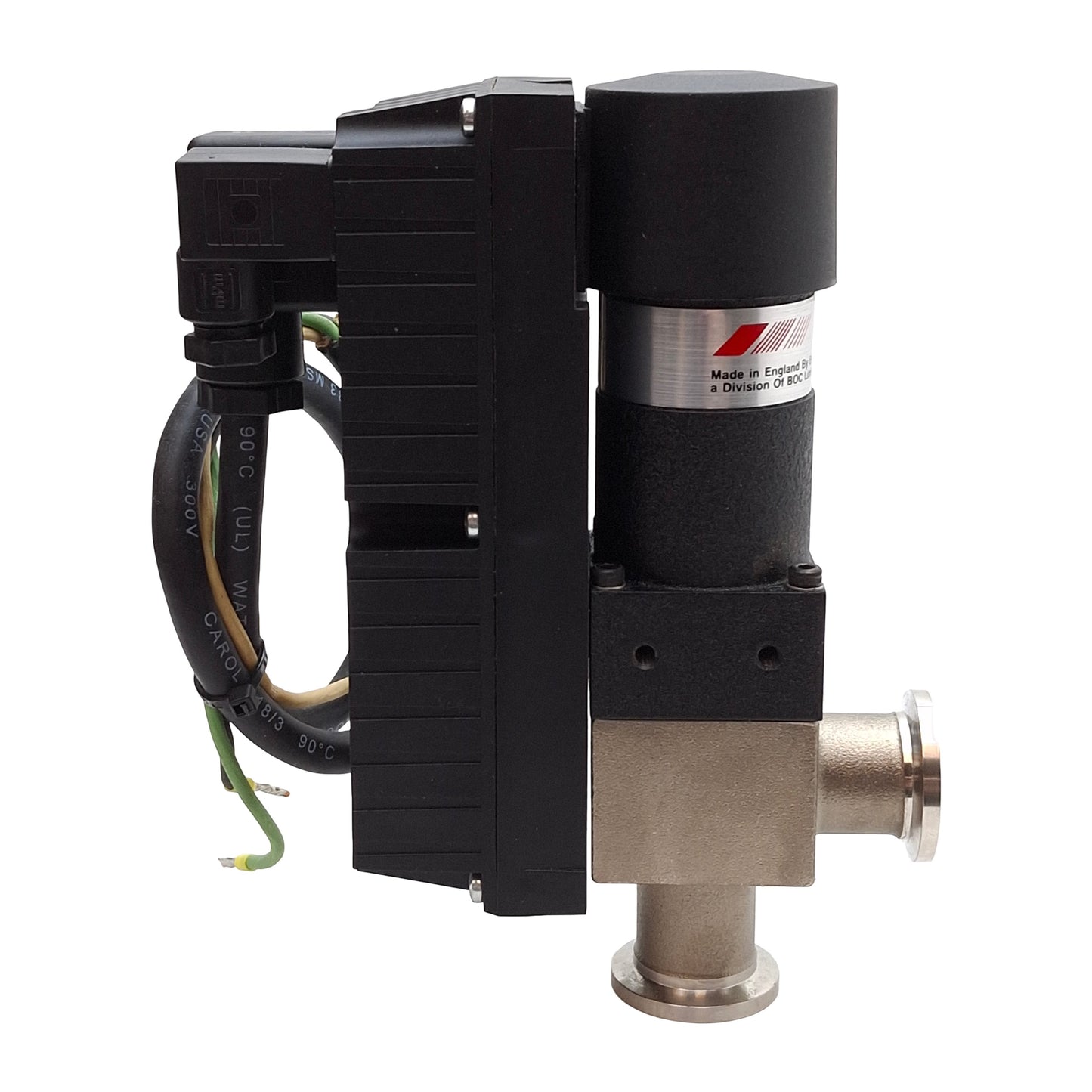 Used Edwards PV16EKS High Vacuum Solenoid Valve, 0.1µPa-0.2MPa, NW16, 90-132VAC Coil
