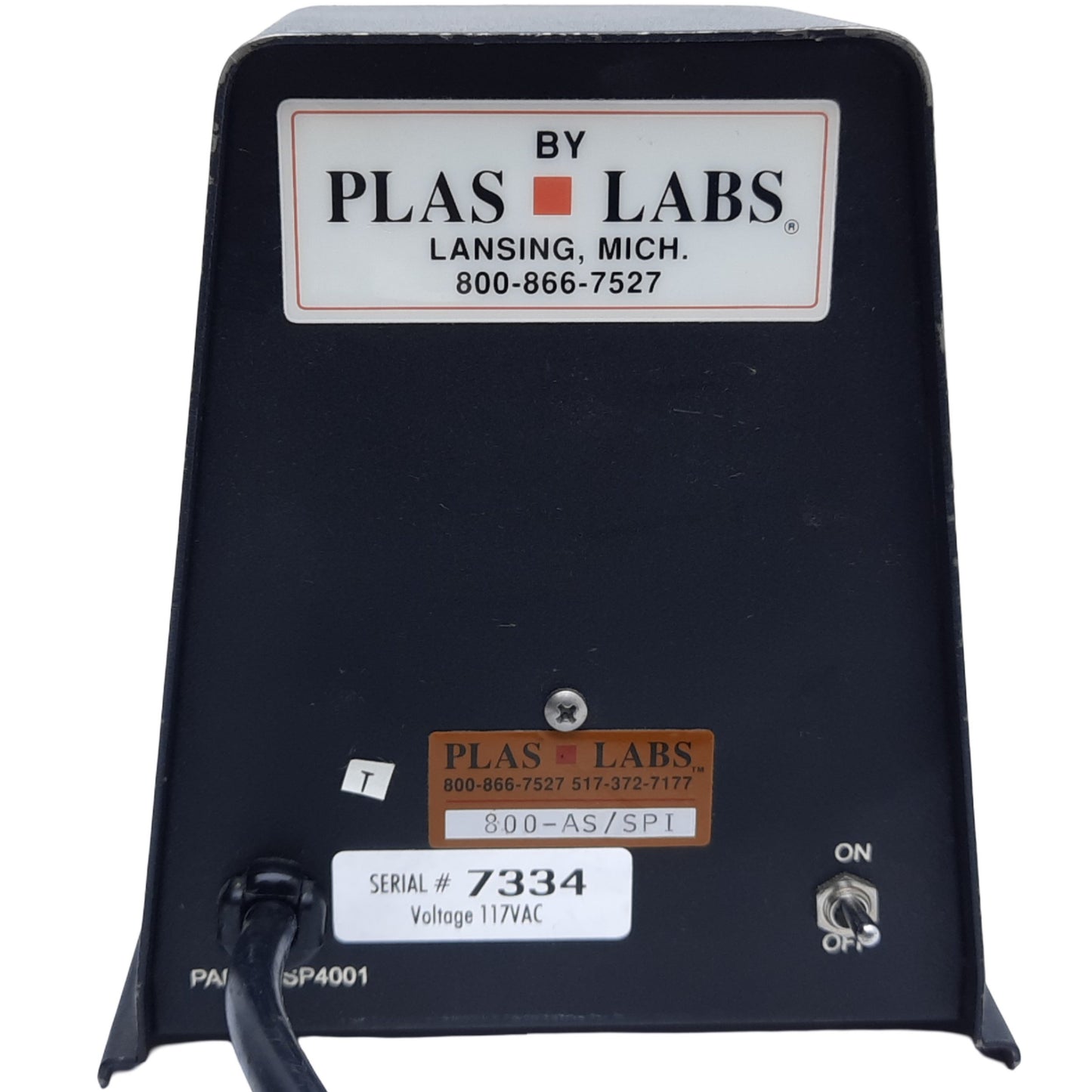 Used Plas Labs 800-AS/SPI Work Station Static Eliminator, 60Hz 117 VAC *Has Residue*
