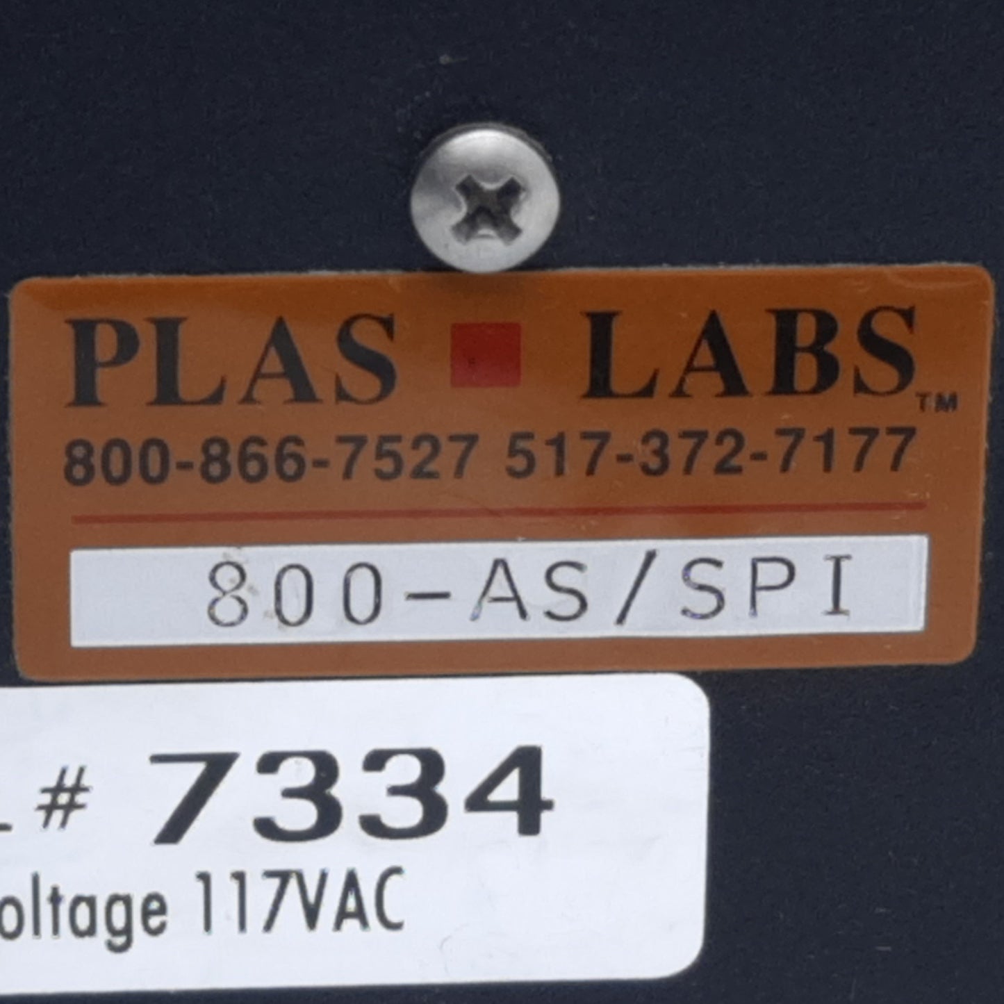 Used Plas Labs 800-AS/SPI Work Station Static Eliminator, 60Hz 117 VAC *Has Residue*