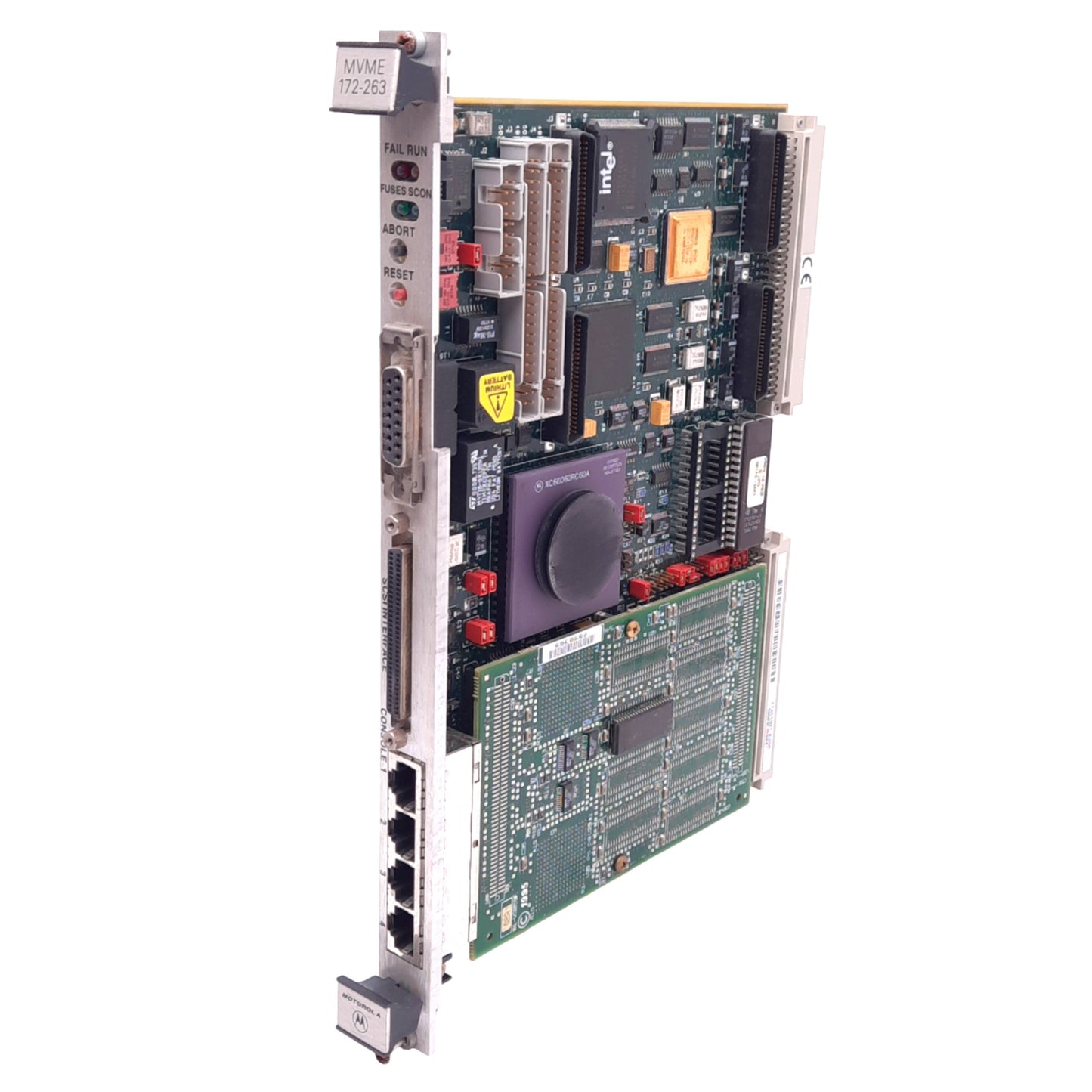 Used Motorola MVME 172-263 VME Embedded Controller, 16MB RAM, 60MHz, SCSI/Ethernet