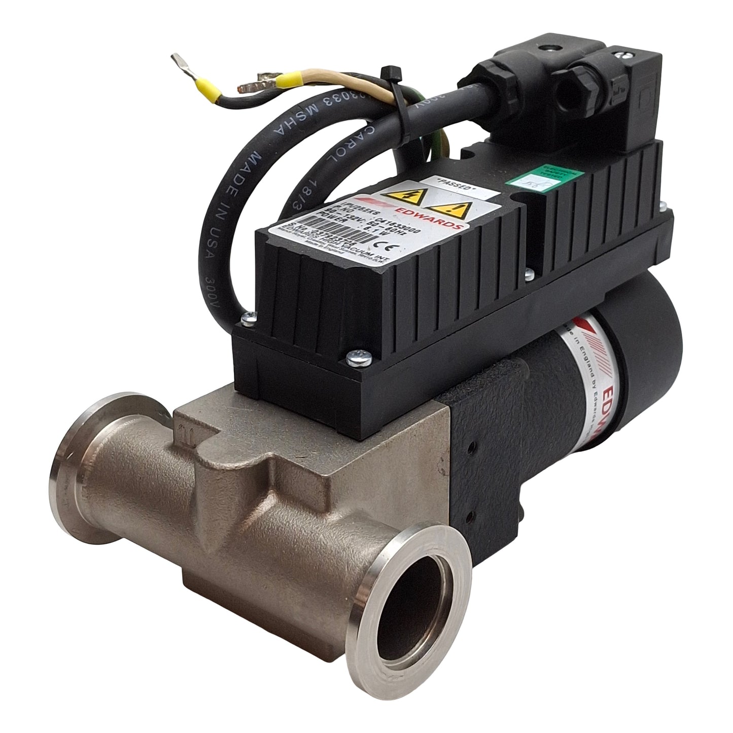Used Edwards IPV25EKS High Vacuum Solenoid Valve, 0.1µPa-0.2MPa, NW25, 90-132VAC Coil