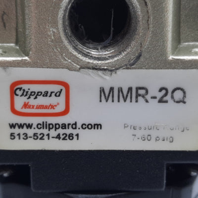 Used Clippard MMR-2Q-P60 Air Regulator, Port 1/4" NPT, Gauge Port 1/8" NPT, 7-60 PSIG