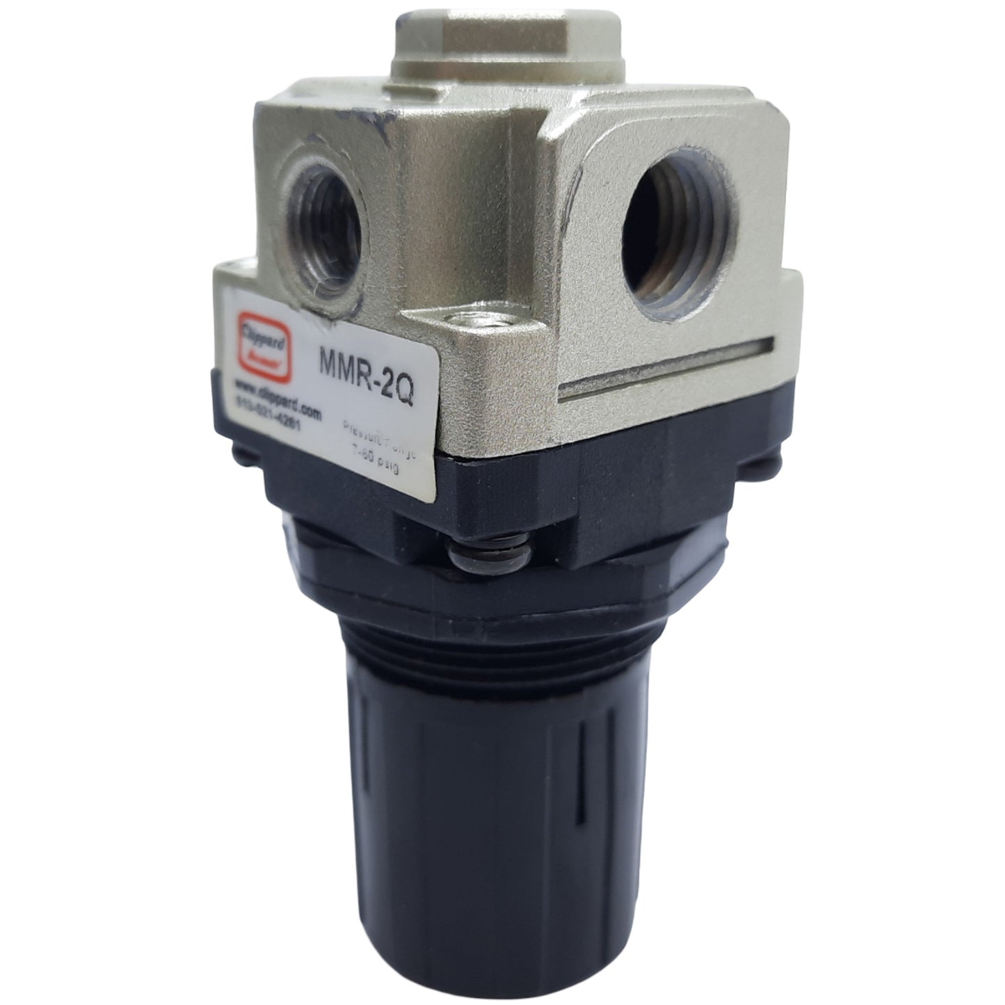 Used Clippard MMR-2Q-P60 Air Regulator, Port 1/4" NPT, Gauge Port 1/8" NPT, 7-60 PSIG