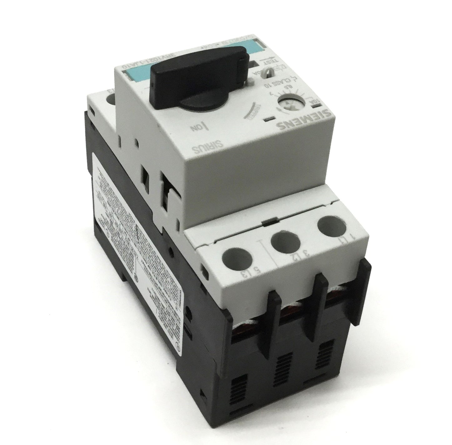 Used Siemens 3RV1021-1JA10 Sirius Motor Protector Circuit Breaker, 3-Pole, 7-10A