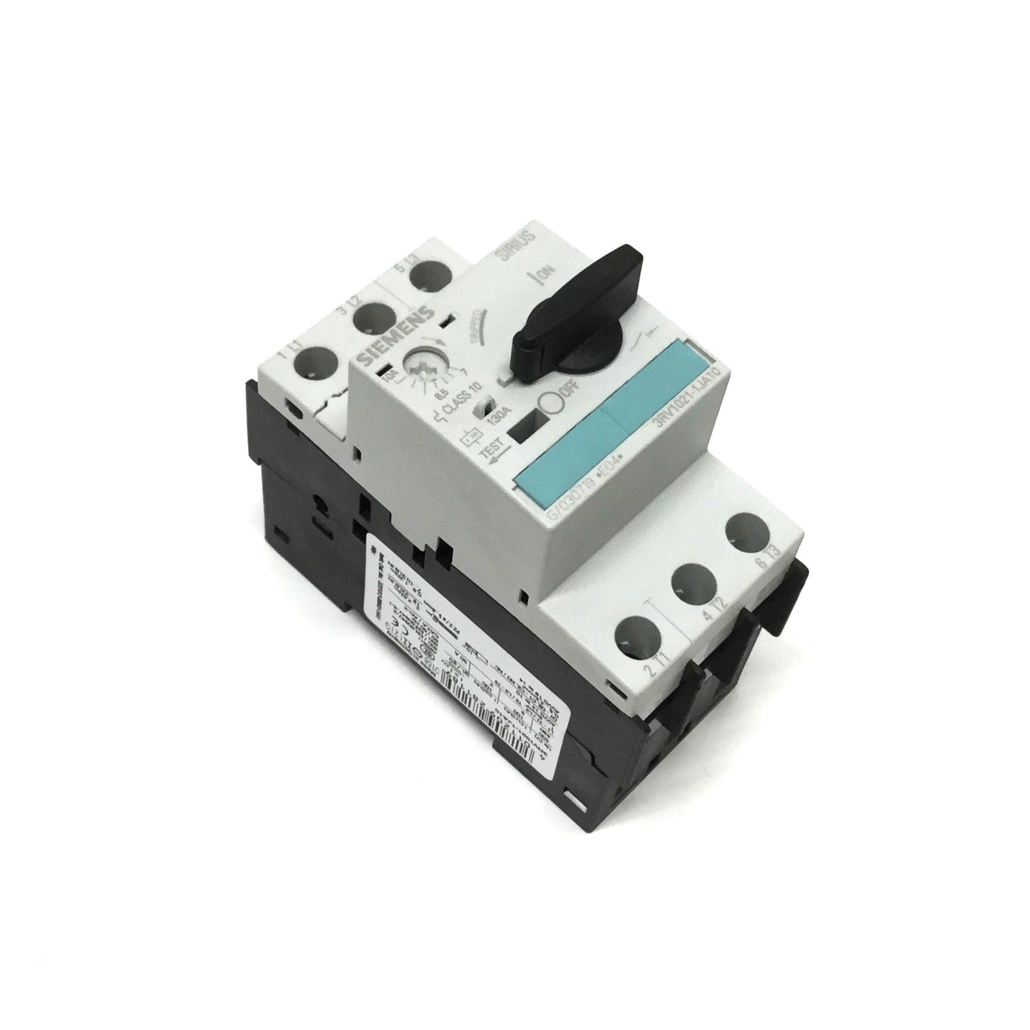 Used Siemens 3RV1021-1JA10 Sirius Motor Protector Circuit Breaker, 3-Pole, 7-10A