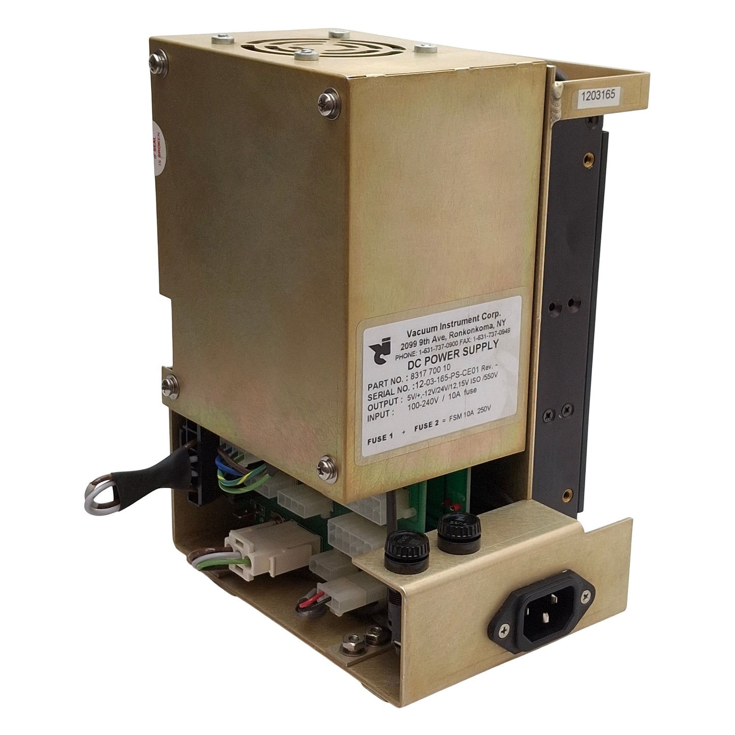 Used Vacuum Intruments 8317-700-10 DC Power Supply, 100-240VAC IN, 5-24VDC OUT