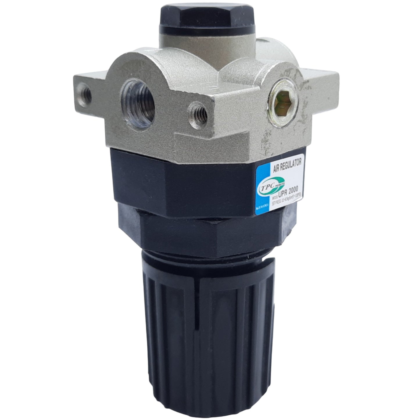 Used TPC UPR2000-01 Pneumatic Regulator, Port 1/8" NPT, 7-120PSI Set *Cracked Knob*