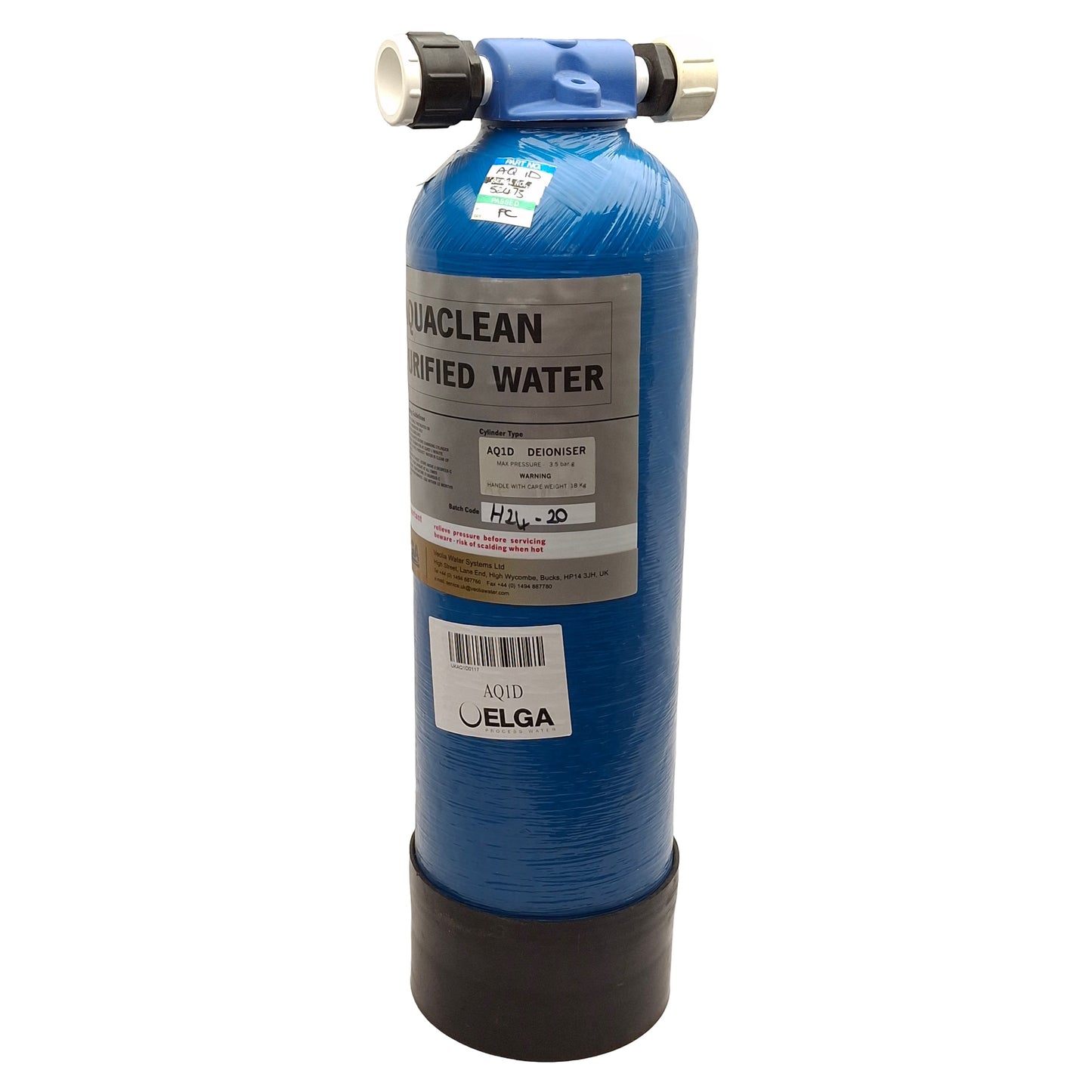 Used Veolia AQ1D Aquaclean Purified Water Deioniser, 140-600L/hr, 3.5bar, 70°C