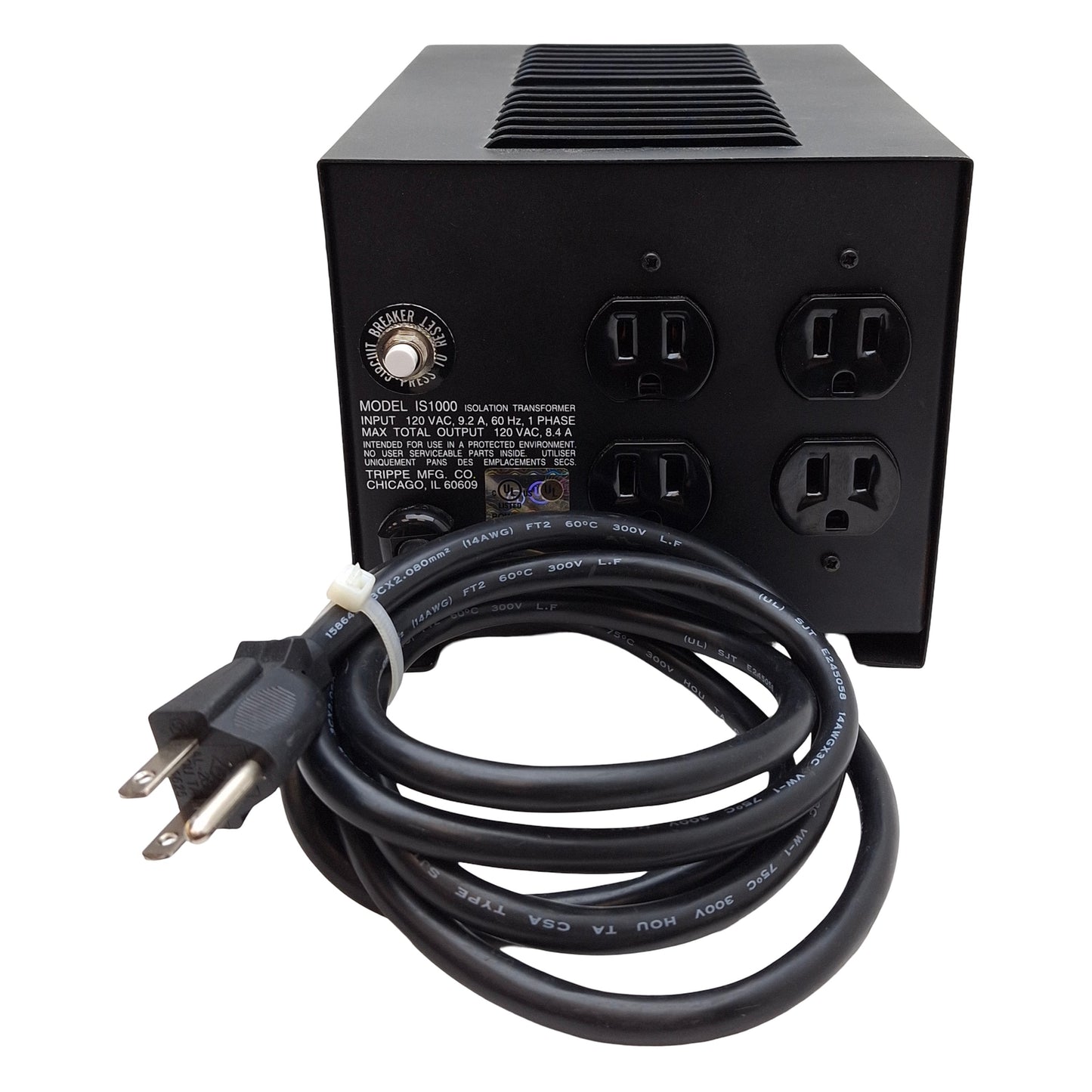Used Eaton IS1000 TRIPP LITE Isolation Transformer, 1000W, 120VAC, (4x) NEMA 5-15R