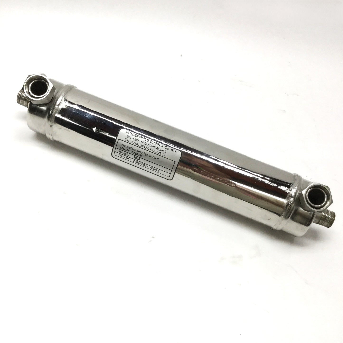 Used Schwammle S3N P Stainless Steel Liquid Heat Exchanger 0.44/0.5L, -50 to 250°C