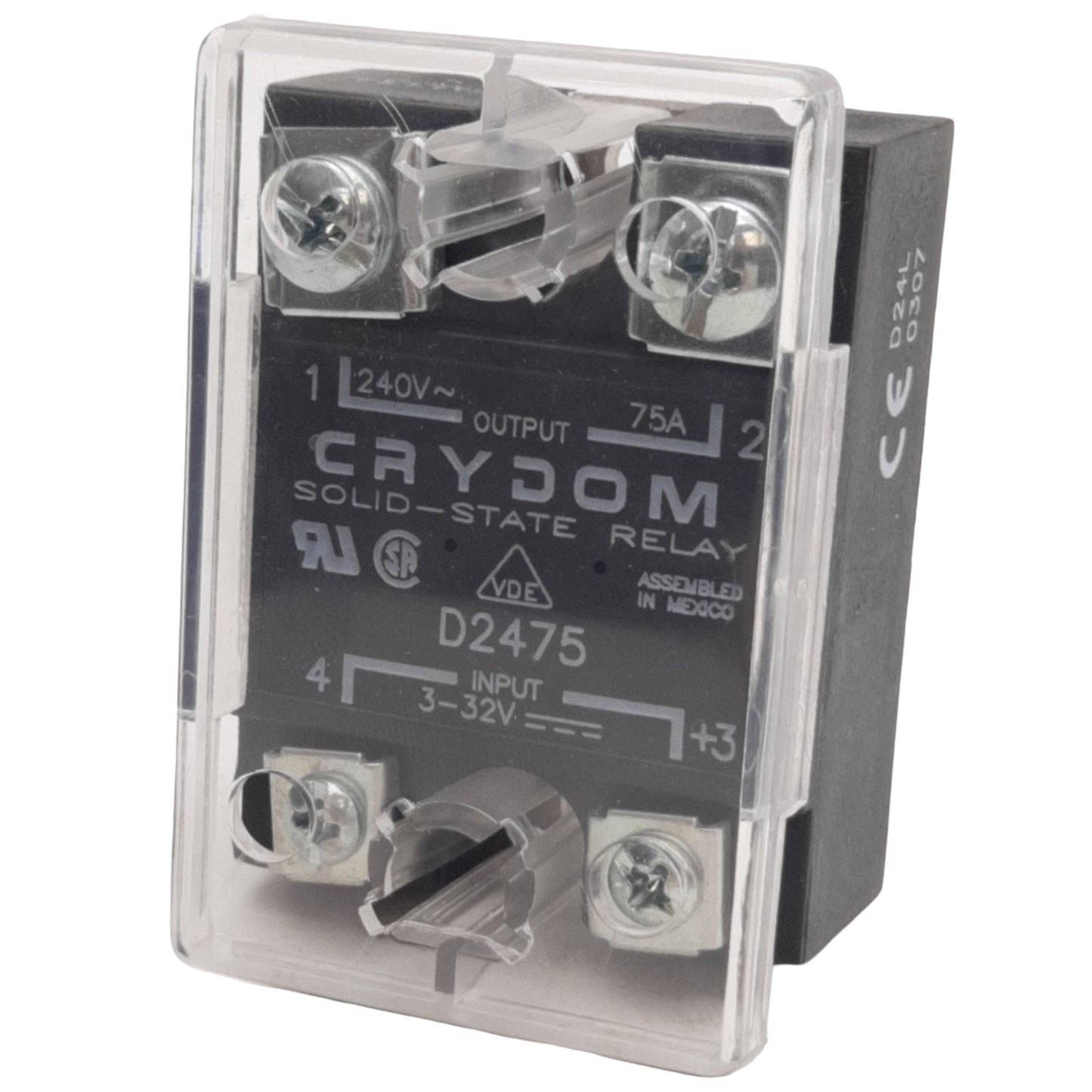Used Crydom D2475 Solid State Relay 24-280VAC Operating, 3-32VDC Control, 75A