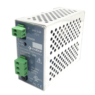 Used Cabur CS224/90-264 Switching Power Supply, 120-230VAC In, 24VDC 2.5A Out, 60W