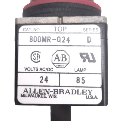 Used Allen Bradley 800MR-Q24R Red Indicator Pilot Light, ø22mm, 24VAC/DC Lamp